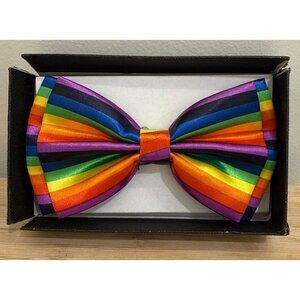 Rainbow Striped Adjustable Bow Tie For Adults Or Kids